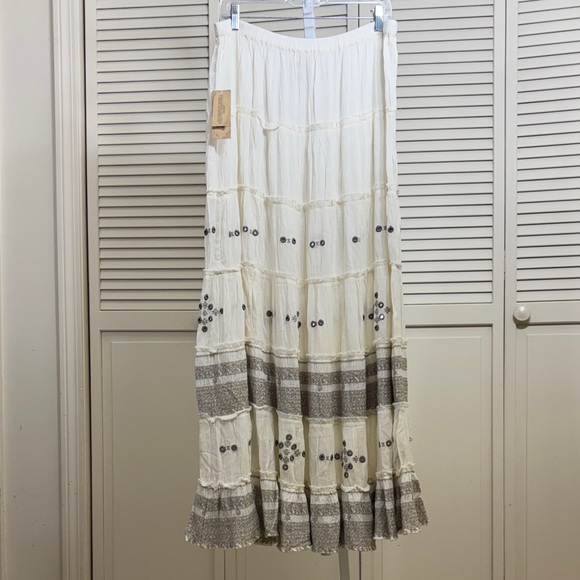 NWT Ralph Lauren Denim & Supply Mirrored Tiered Boho Maxi Skirt XL - Picture 1 of 12